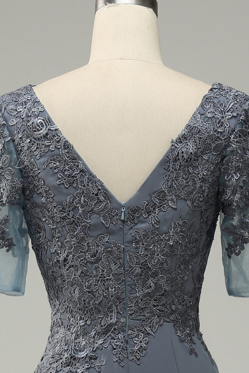 Load image into Gallery viewer, Grey Appliques Mother of Bride Dress