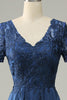 Load image into Gallery viewer, Blue A Line Mother of Bride Dress with Appliques