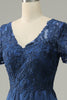 Load image into Gallery viewer, Blue A Line Mother of Bride Dress with Appliques