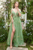 Load image into Gallery viewer, A-Line Spaghetti Straps Lavender Long Prom Dress with Embroidery