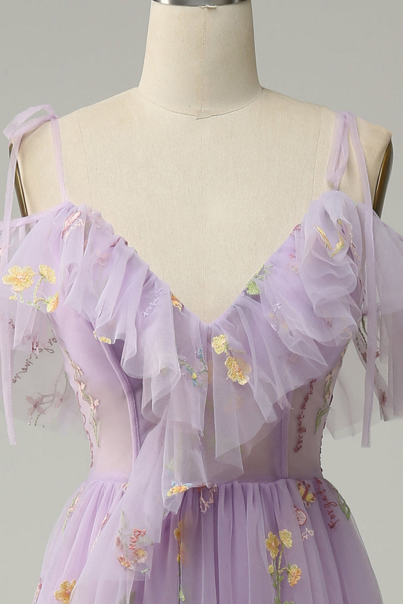 Load image into Gallery viewer, A-Line Spaghetti Straps Green Long Prom Dress with Embroidery