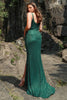 Load image into Gallery viewer, Dark Green Sequined Spaghetti Straps Plus Size Prom Dress with Slit