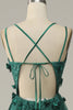 Load image into Gallery viewer, A-Line Tulle Dark Green Long Prom Dress with Slit