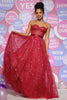 Load image into Gallery viewer, Tulle Sweetheart Dark Red Long Corset Prom Dress