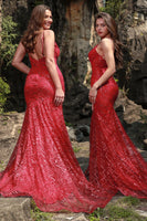 Load image into Gallery viewer, Spaghetti Straps Mermaid Plus Szie Prom Dress with Slit