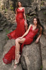 Load image into Gallery viewer, Spaghetti Straps Mermaid Plus Szie Prom Dress with Slit