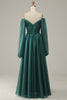 Load image into Gallery viewer, Off Shoulder Long Sleeves Prom Dress with Ruffles