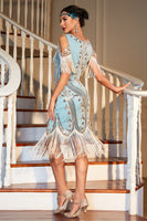 Load image into Gallery viewer, Sheath Off the Shoulder Green Sequins 1920s Dress With Tassels
