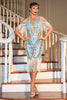 Load image into Gallery viewer, Sheath Off the Shoulder Green Sequins 1920s Dress With Tassels