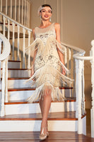 Load image into Gallery viewer, Tassels Champagne Roaring 20s Great Gatsby Dress for Party