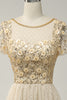 Load image into Gallery viewer, A-Line Apricot Long Prom Dress with Beading