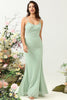 Load image into Gallery viewer, Sage Green Mermaid Draped Bridesmaid Dress