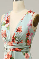 Load image into Gallery viewer, A Line Halter Neck Copper Long Bridesmaid Dress with Criss Cross Back