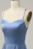 Load image into Gallery viewer, Grey Blue Halter A Line Long Bridesmaid Dress