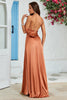 Load image into Gallery viewer, Copper Mermaid Long Wedding Guest Dress