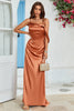 Load image into Gallery viewer, Copper Mermaid Long Wedding Guest Dress
