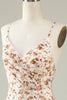 Load image into Gallery viewer, White Floral Boho Bridesmaid Dress with Ruffles
