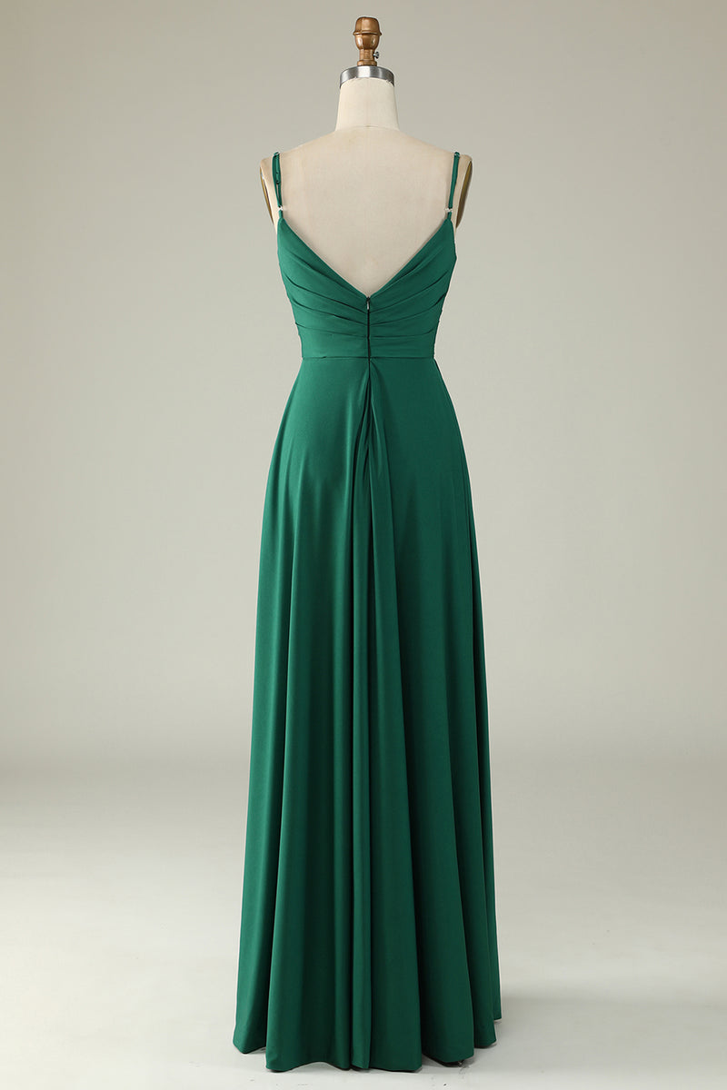 Load image into Gallery viewer, Spaghetti Straps Burgundy Long Prom Dress