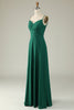 Load image into Gallery viewer, Spaghetti Straps Dark Green Long Prom Dress