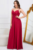 Load image into Gallery viewer, A Line Spaghetti Straps Dark Green Long Bridesmaid Dress