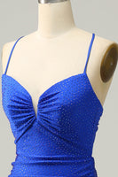 Load image into Gallery viewer, Sparkly Royal Blue Long Prom Dress with Beading