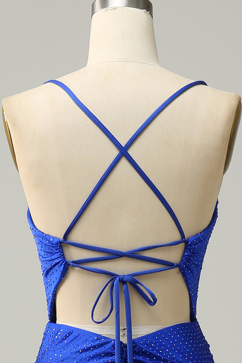 Load image into Gallery viewer, Sparkly Royal Blue Long Prom Dress with Beading