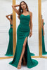 Load image into Gallery viewer, Mermaid Spaghetti Straps Red Long Prom Dress with Criss Cross Back
