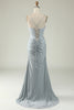 Load image into Gallery viewer, Mermaid Grey Long Prom Dress with Slit