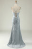 Load image into Gallery viewer, Mermaid Light Green Long Prom Dress with Slit