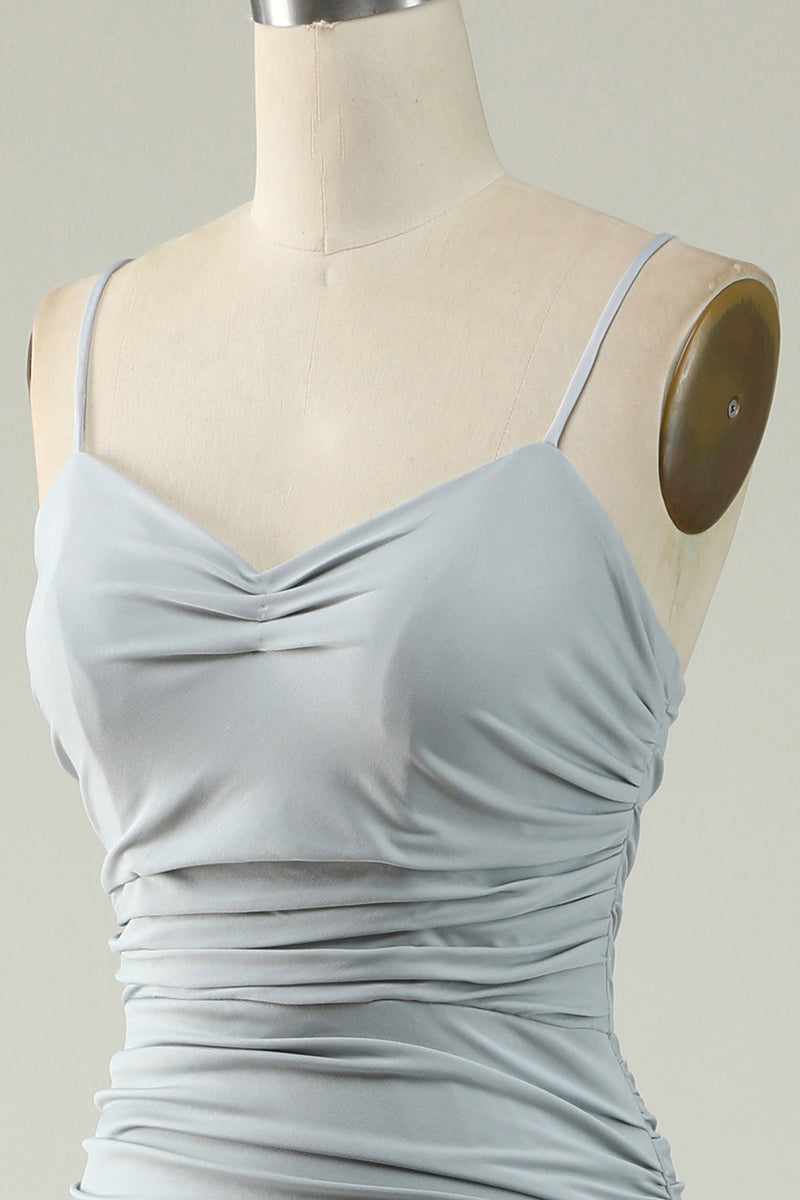 Load image into Gallery viewer, Mermaid Grey Long Prom Dress with Slit
