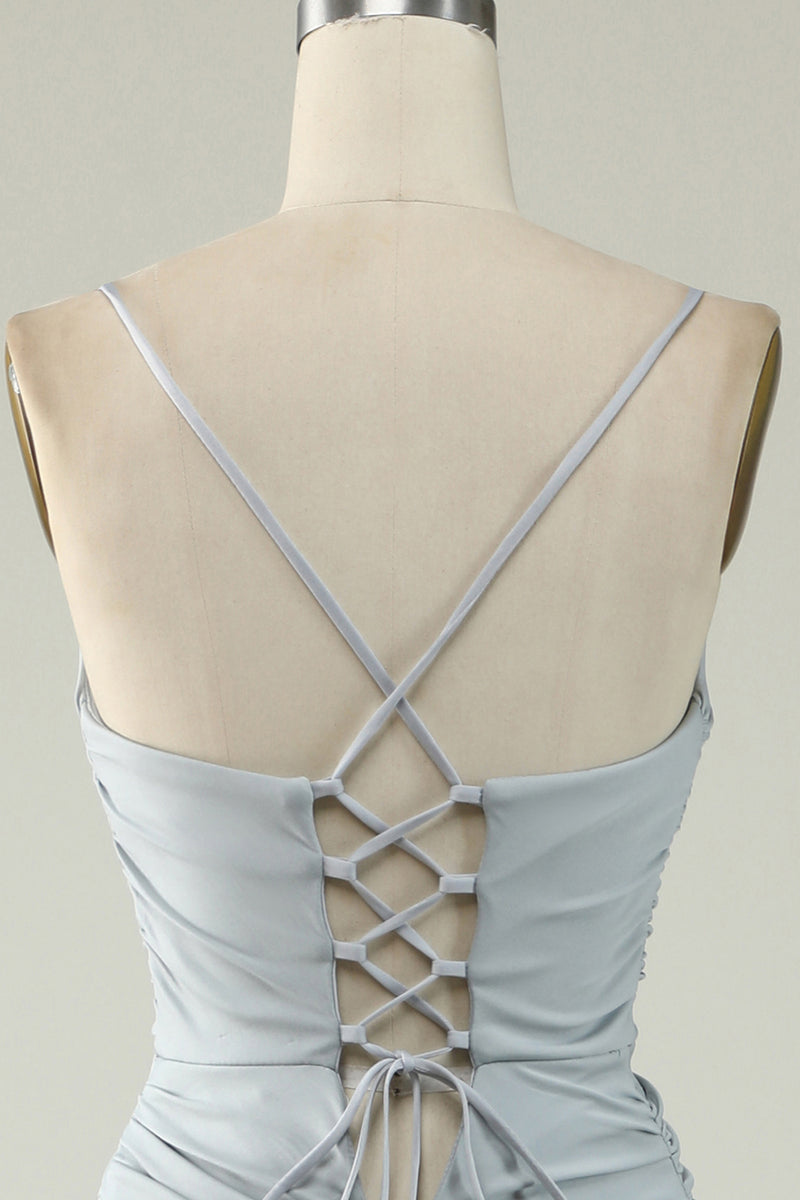 Load image into Gallery viewer, Mermaid Grey Long Prom Dress with Slit