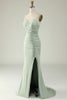 Load image into Gallery viewer, Mermaid Grey Long Prom Dress with Slit