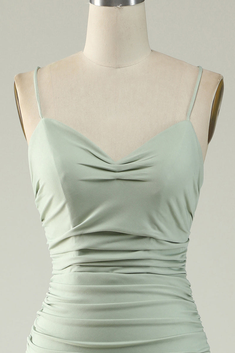 Load image into Gallery viewer, Mermaid Light Green Long Prom Dress with Slit