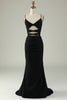 Load image into Gallery viewer, Mermaid Lace-Up Back Black Long Prom Dress