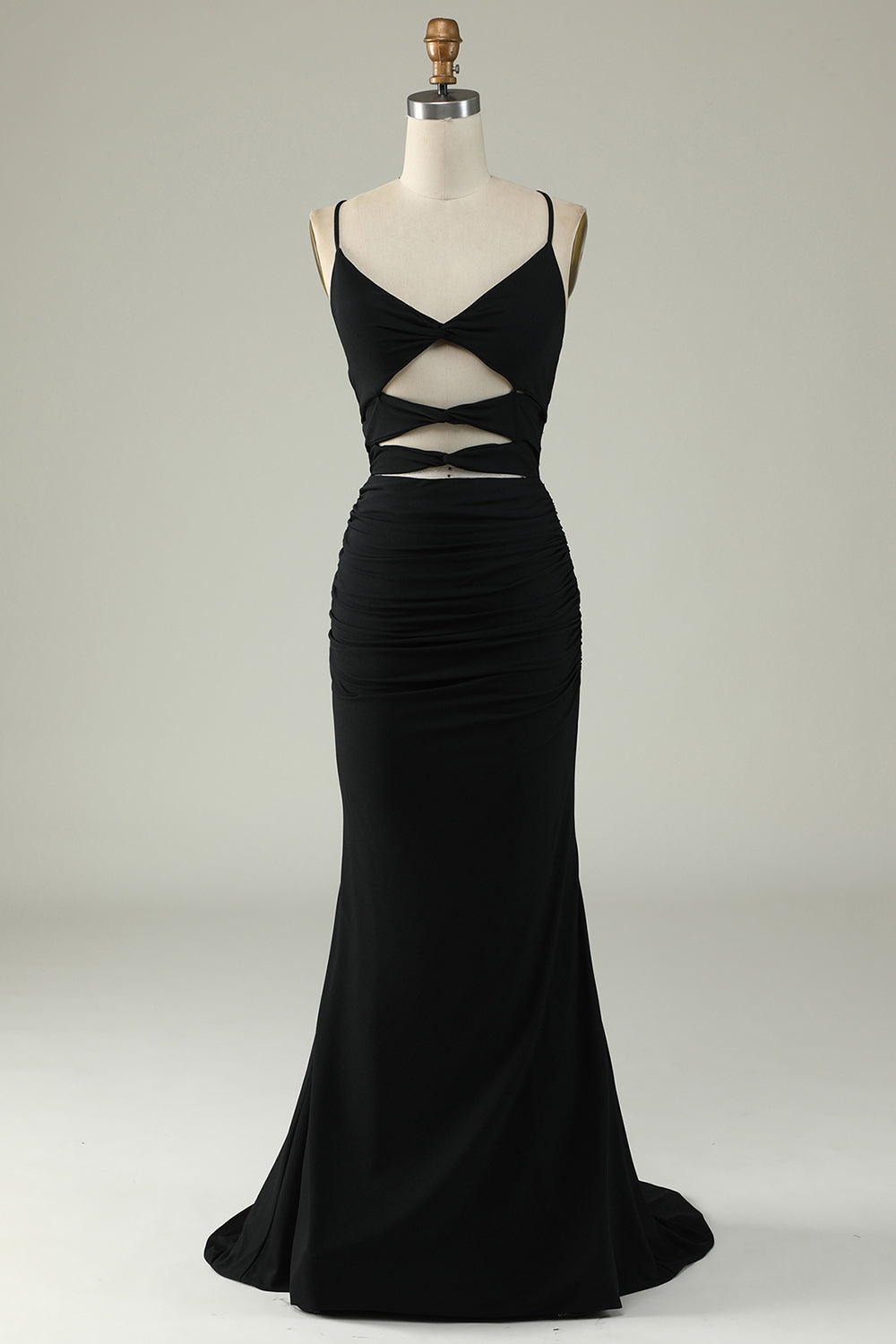 Mermaid Lace-Up Back Black Long Prom Dress