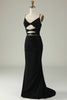 Load image into Gallery viewer, Mermaid Lace-Up Back Black Long Prom Dress