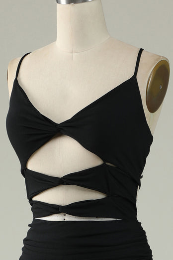 Mermaid Lace-Up Back Black Long Prom Dress