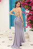 Load image into Gallery viewer, Mermaid Spaghetti Straps Grey Blue Long Prom Dress with Keyhole