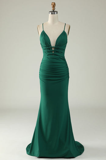 Mermaid Deep V-Neck Royal Blue Long Prom Dress