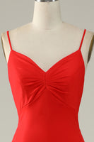 Load image into Gallery viewer, Mermaid Spaghetti Straps Navy Long Prom Dress with Slit