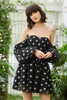 Load image into Gallery viewer, Black Off the Shoulder Stars Short Prom Dress with Detachable Sleeves