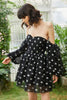 Load image into Gallery viewer, Black Off the Shoulder Stars Short Prom Dress with Detachable Sleeves
