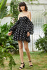 Load image into Gallery viewer, Black Off the Shoulder Stars Short Prom Dress with Detachable Sleeves