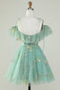 Load image into Gallery viewer, Lavender Off the Shoulder Corset Short Prom Dress with Ruffles