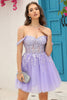 Load image into Gallery viewer, Lilac Corset Straps A-Line Short Homecoming Dress