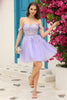Load image into Gallery viewer, Lilac Corset Straps A-Line Short Homecoming Dress