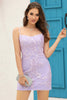 Load image into Gallery viewer, Lilac Lace Tight Short Homecoming Dress