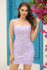 Load image into Gallery viewer, Lilac Lace Tight Short Homecoming Dress