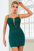 Load image into Gallery viewer, Sheath Spaghetti Straps Red Short Prom Dress with Beading