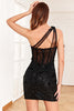 Load image into Gallery viewer, Sparkly Black Corset Sequins Tight Short Homecoming Dress
